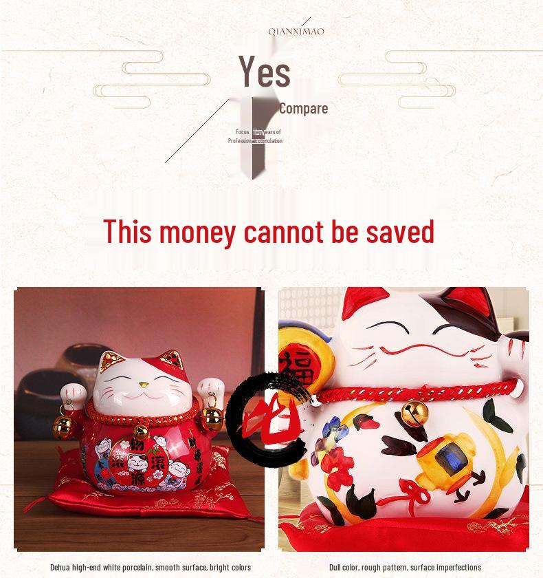Lucky Cat Ceramic Ornaments - Cute Cartoon Decorations & Creative Gifts