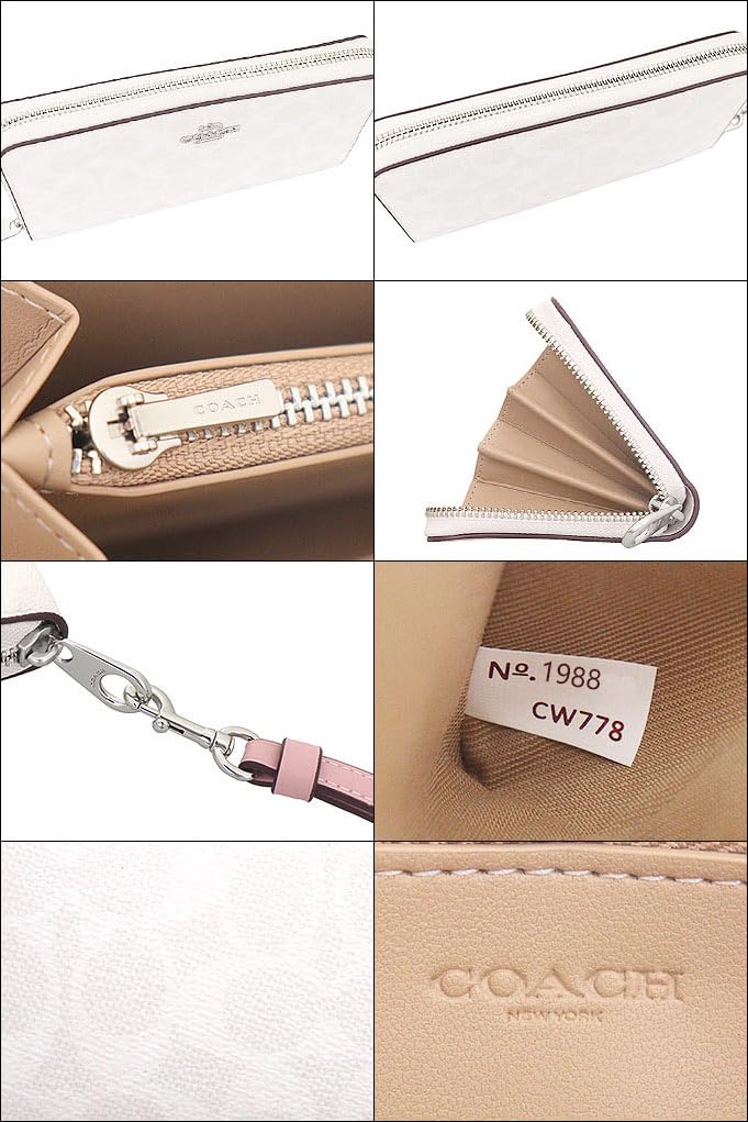 Marco Polo Women's Long Zip-Around Wallet with Strap, Signature Coated Canvas and Leather, Round Zipper, Ample Card Slots, PVC Leather, C4452