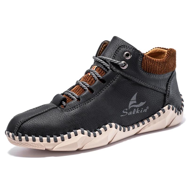 

Мужская повседневная обувь ручной работы из кожи, зимняя обувь с мехом, мужские мокасины, удобные прогулочные туфли на плоской подошве, горячая распродажа, мокасины, кроссовки 38