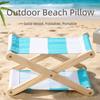 Portable Folding Wooden Beach Pillow Adjustable Height Canvas Lounge Headrest For Sleeping Picnic