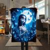 1PC Corpse Bride Print Flannel Blanket, High Quality All Seasons, Home Decor, Warmth and Comfort, Perfect for Christmas Gifts