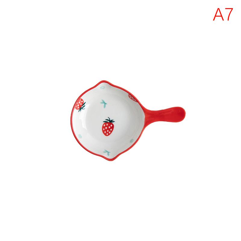 

Завтрак Десерт Тарелка Форма для выпечки в скандинавском стиле Креативная керамическая ручка Тарелка для микроволновой печи Подглазурные цветные тарелки