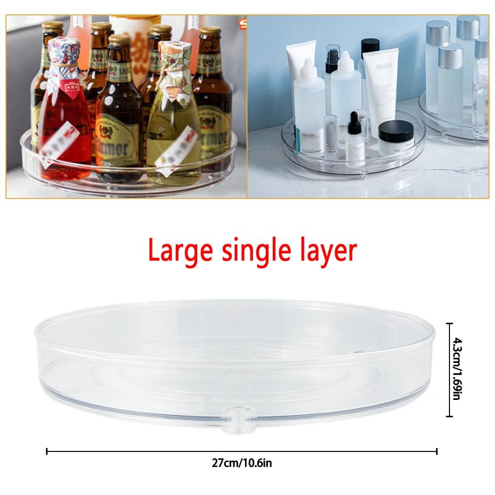 Turntable Organizer Multifunction Clear Rotating Storage Trays Plastic Kitchen Turntable Spi Rack Cosmetic Makeup Organizer