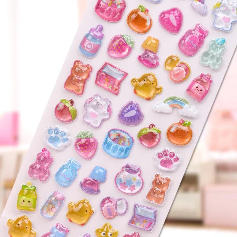 1 Pc Cute Creative Candy Rabbit Drop 3D Relief Stickers Scrapbooking Diy Diary Stationery Sticker Decor Cute Aesthetic Stickers