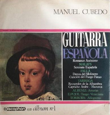 

LP Record MANUEL CUBEDO - Spanish Guitar, Album No. 1 43031 Discophon 1965 Spain Classical Used