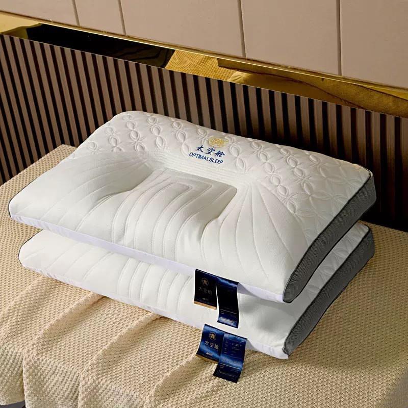 Ergonomic Memory Foam Pillow Neck Support Single Use Rectangle Shape With 9-Hole Fiber Fill Comfort Sleep Aid