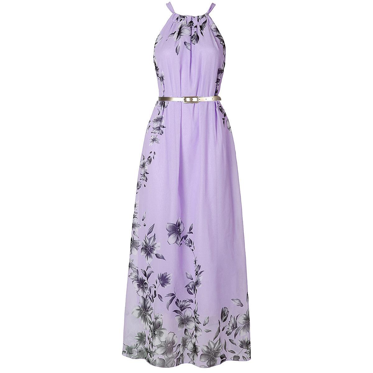 

QICED Dress Boho Maxi Dress Модна шифонова пляжна сукня M