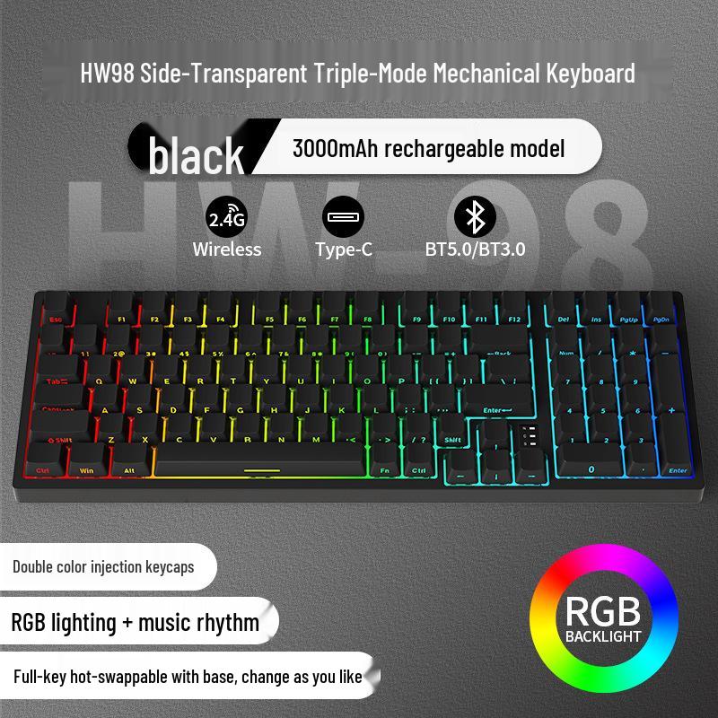 Red Storm HW98 Wireless RGB Tri-Mode Mechanical Gaming Keyboard (97-Key)