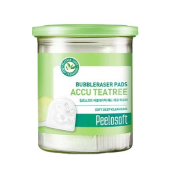PEELOSOFT Bubbleraser Pads Accu Чайное дерево – Мягкие глубоко очищающие пенные диски, 20 шт. (101 г) Bubbleraser Pads Accu Tea Tree 1