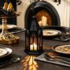 Modern Living Room Decor Gothic Cathedral LED Candle Lantern Church Shaped Flameless Tealight Lamp Luminous Figurine for Home Spooky Vintage Desktop