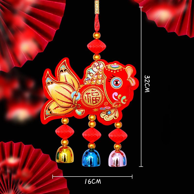 Chinese New Year Tet Decoration 2026 Vietnamese Red Hanging Pendants with Tassel Spring Festival Door Wall Hanging Ornament