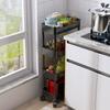 Mobile Storage Shelf Interspace Gap Shelf Kitchen Storage Shelf Bathroom Storage Rack Fridge Side Seam Finishing Rack