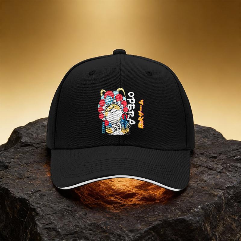 Opera Shiba Inu Fan Hat, Unisex Printed Baseball Cap Sandwich Brim Snapback Sports Cap, Suitable for Daily Commuting and Travel