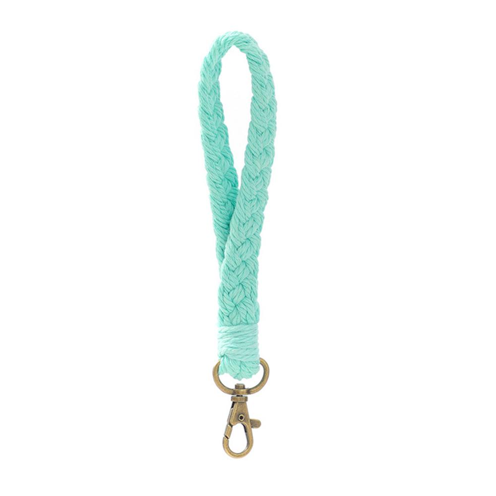 Soft Cotton Rope Keychain Boho Handmade Wristlet Bracelet Key Chain Long Weaving Wrist Lanyard Car Key Holder for Women Gift
