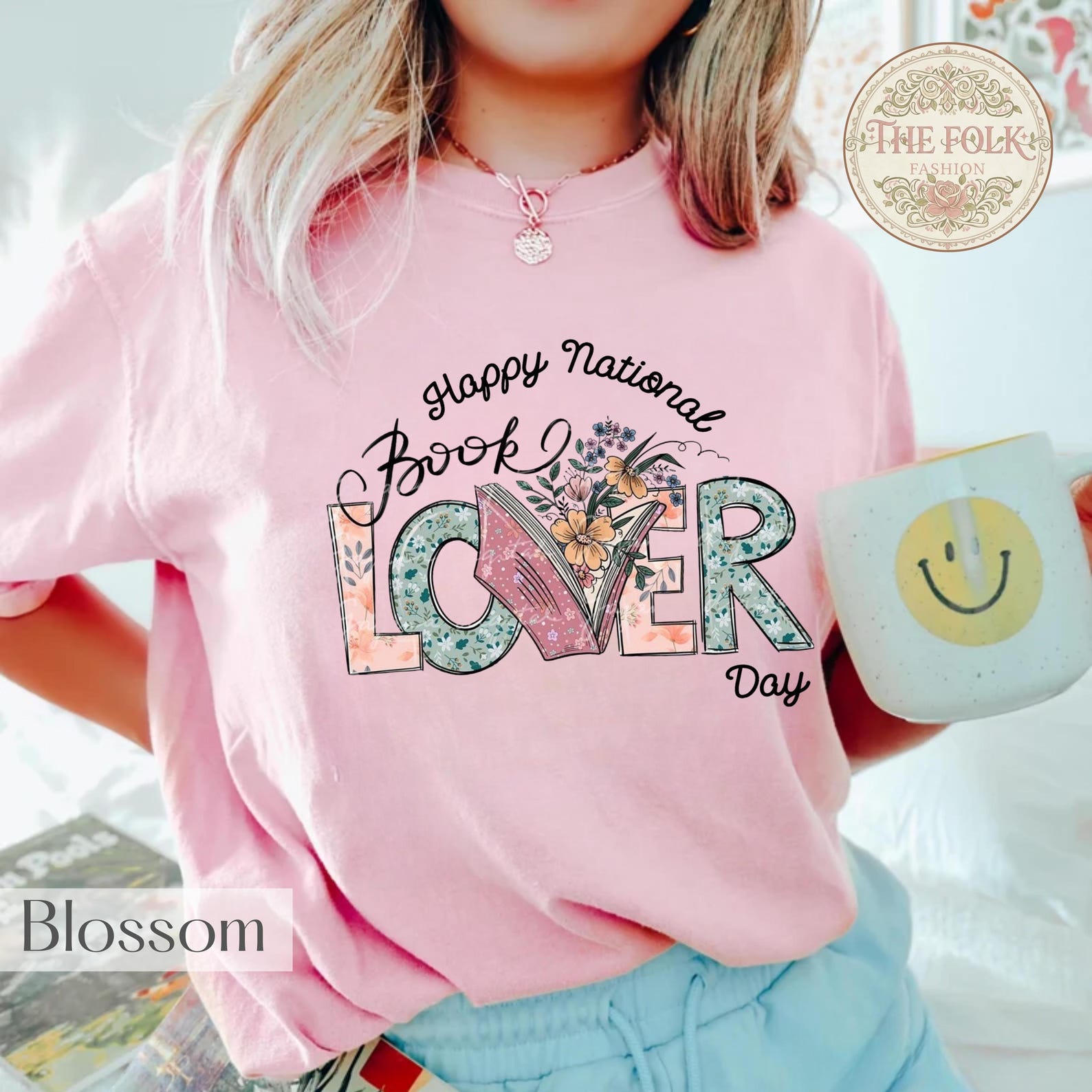 Happy National Book Lover Day Shirt, Floral Bookish Tee, Librarian Appreciation Gift, Teacher Book Club Shirt, Reading Gift, Bibliophile Tee 4XL