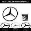 81mm ABS Heckstern-Embleme Schwarz Silber Heckklappen-Stern-Logo Aufkleber Plaketten für Mercedes Benz C450 C43 AMG (W205) A2058174500