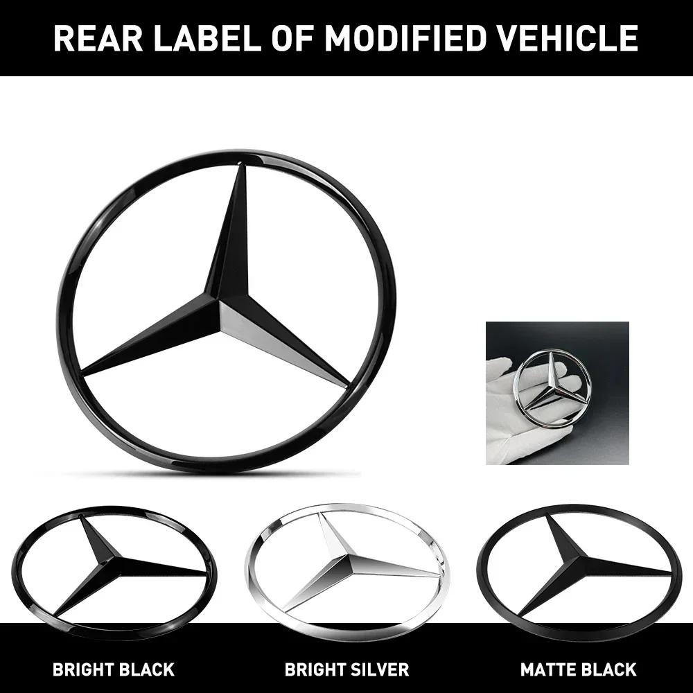 81mm ABS Heckstern-Embleme Schwarz Silber Heckklappen-Stern-Logo Aufkleber Plaketten für Mercedes Benz C450 C43 AMG (W205) A2058174500