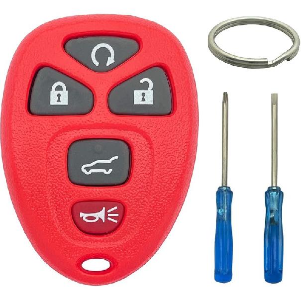 Key Fob Cover Case Shell Fit for Chevy Silverado Avalanche Equinox Express Traverse GMC Yukon Sierra 1500 2500 3500 HD Acadia OUC60270 (4 Buttons B)