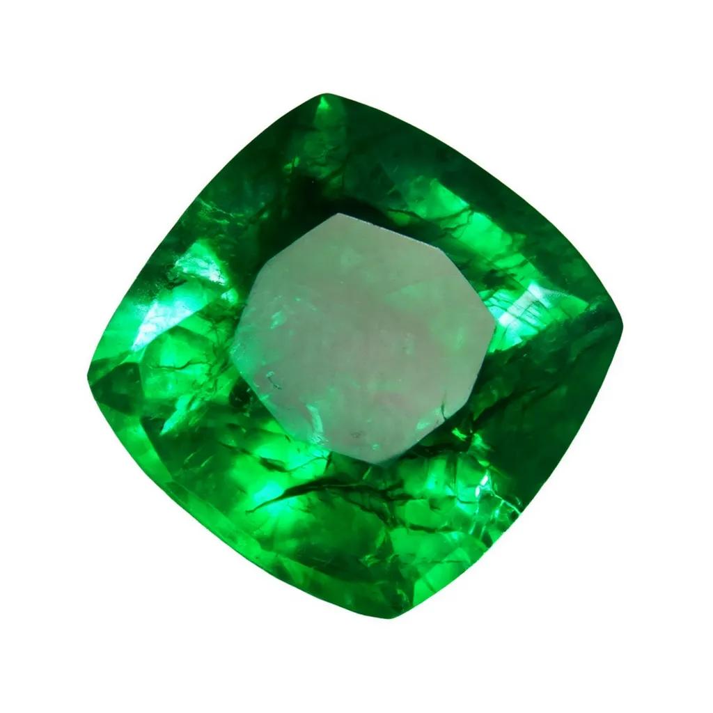 Natural Green Emerald Loose Gemstone Square Cushion Cut 10ct for Jewelry Making and Gem Collections