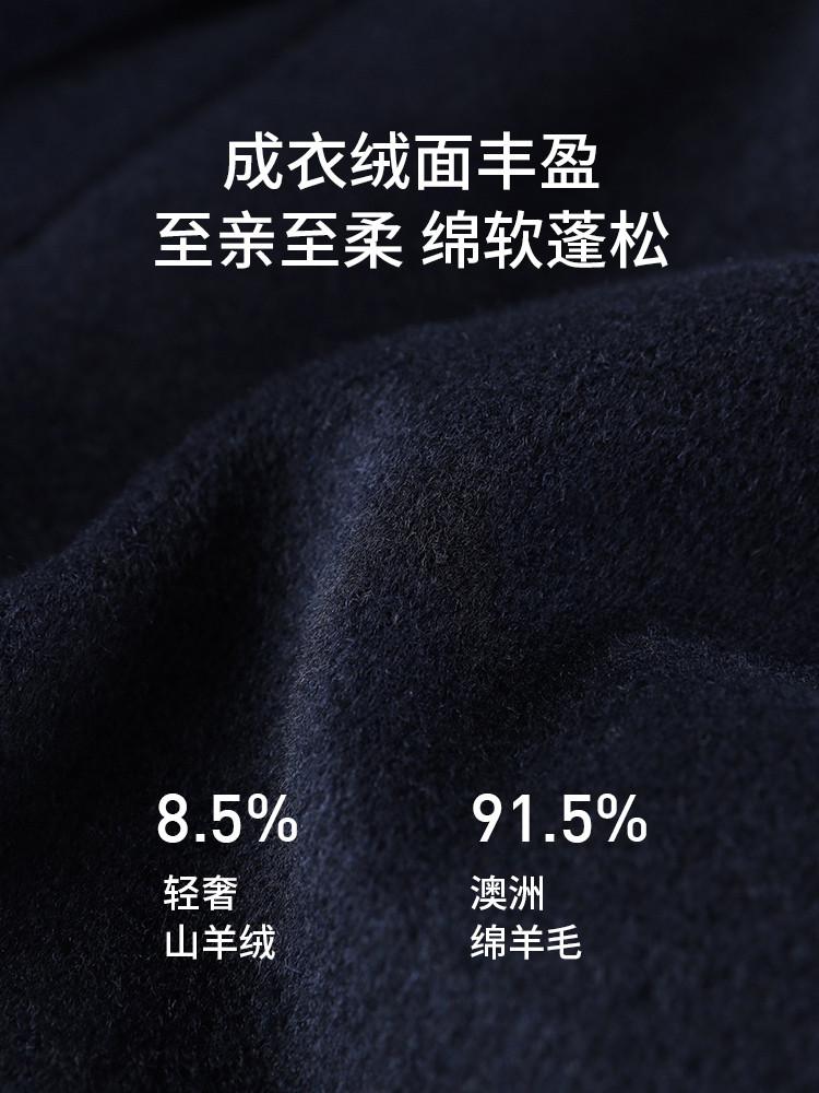 Chinese style stand collar cashmere woolen coat for men, middle-aged, business and leisure