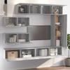 7 Pc TV Cabinet Set Grey Sonoma Particleboard
