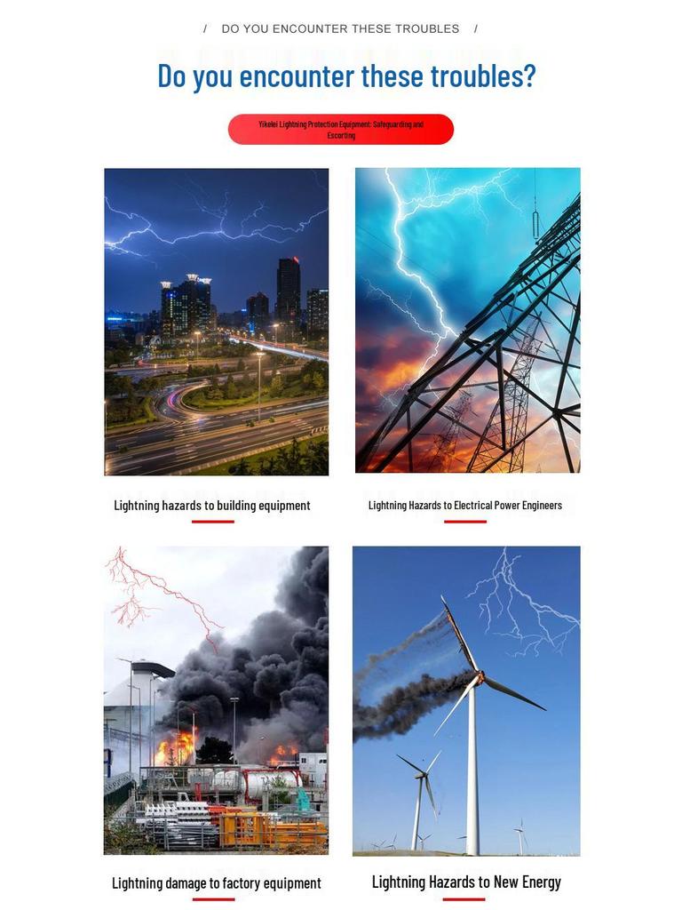 Yikelei PDC5.3 Lightning Rod & Support - Ion Arrester for High-Rise Buildings