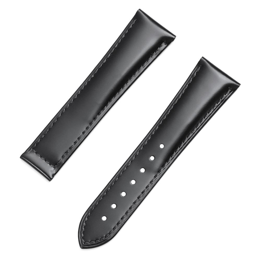 19mm 20mm 21mm 22mm Polished Cowhide Straps for Omega Seamaster Speedmaster Folding Buckle Waterproof Brown Leather Watch Band