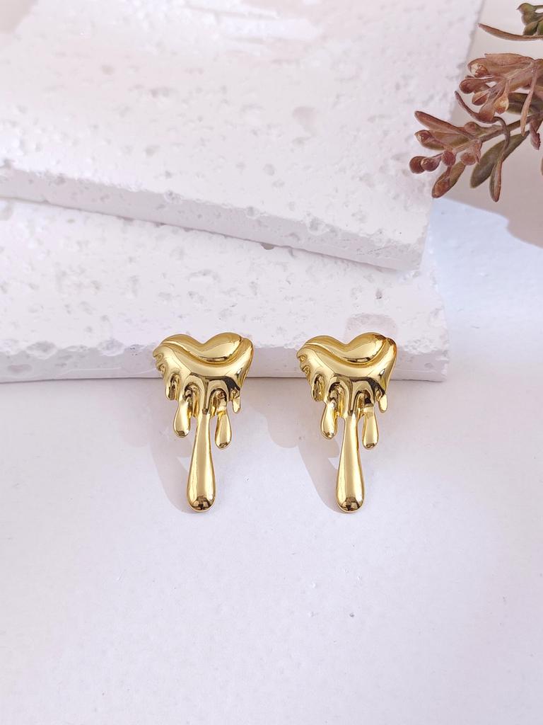 Big Stud Earrings for Women Vintage Gold Statement Chunky Stud Earrings Geometric Lightweight Gold Earring Womens Spring Jewelry
