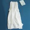Women's clothing fungus edge lace-up waist medium and long travel dress summer casual dress new fashion trend