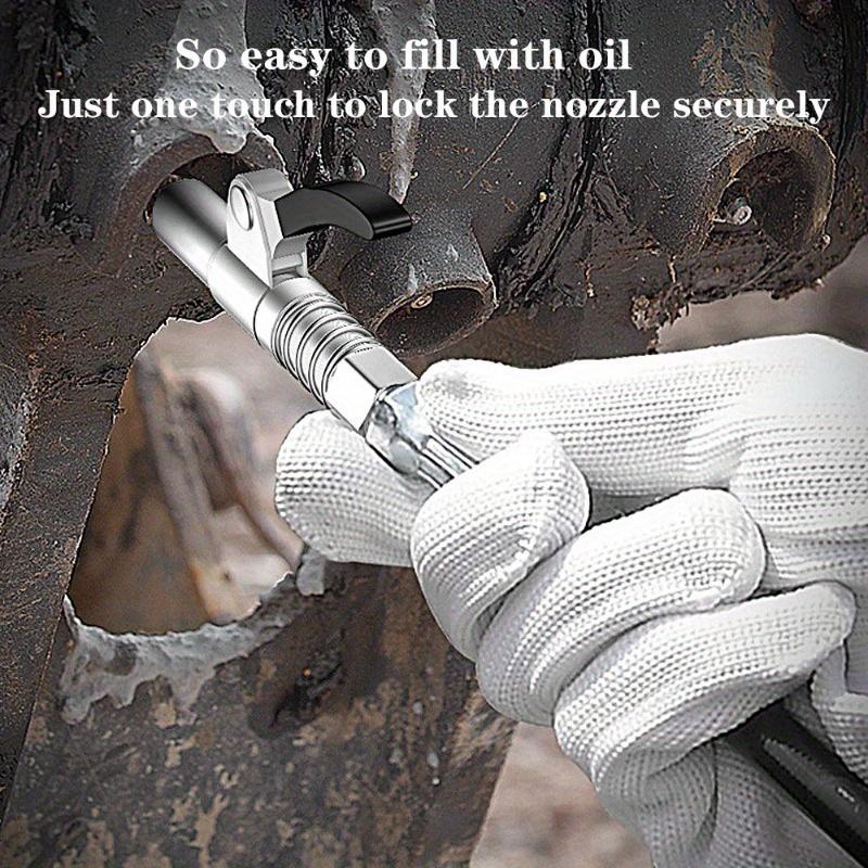 Heavy Duty Grease Coupler: Quick Release, High Pressure. Leak-proof, Lock Pliers Design, New Lubrication Tip. Ideal for Grease Guns. Perfect for Mecha