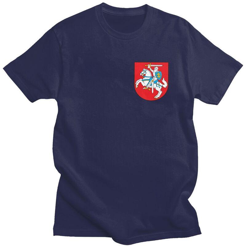 Custom Lietuva Lithuania Coat Of Arms T Shirt for Men Tshirt Leisure Tee Tshirt Loose Fit