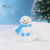 Healing Desktop Figurines 2Pcs Christmas Mini Snowman Figurines, Winter Tiny Resin Decoration, Xmas Micro Holiday Gift Box Fillers Landscape Ornament