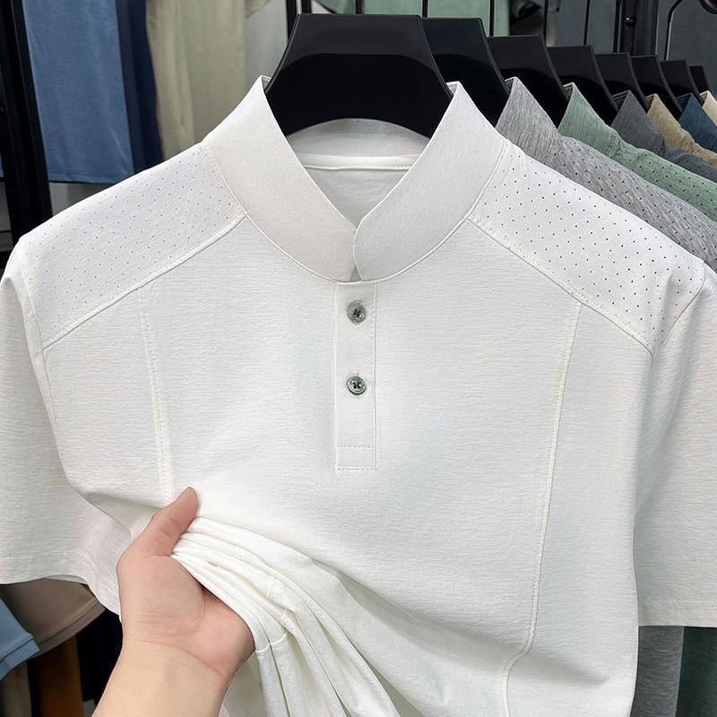 Men's Short Sleeve T-Shirt Summer Breathable Business Commute Versatile Top