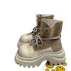 Leather Martin boots children's single boots early autumn new thick-soled heightening small short boots tooling locomotive boots