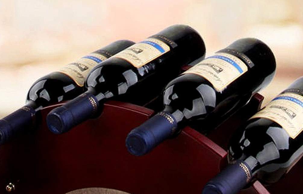 Anberotta Wooden Wine Rack, Wine Holder, Storage, Wine and Champagne Bottle Storage, Wood Case, Stand, Interior Decor, N-W085