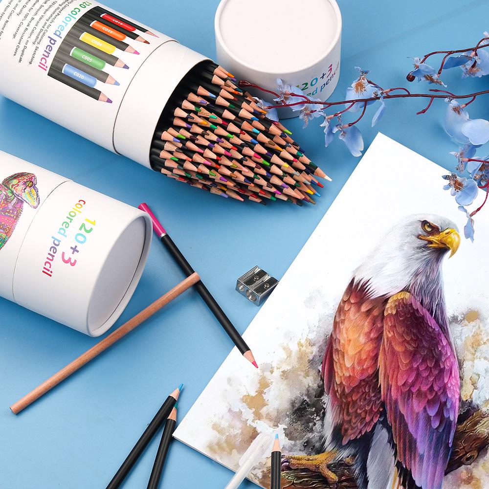 120-Color Professional Oil-Based Colored Pencil Set for Doodling and Painting