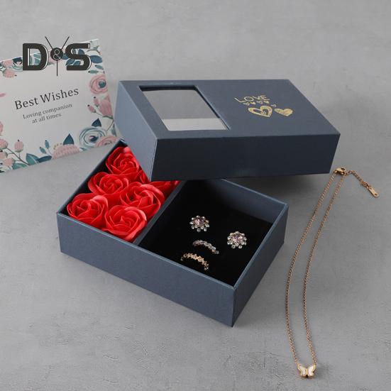 Eternal Roses Gaveeske Bevarte Blomster Smykkeskrin for kvinner Kone Mamma Bursdag Morsdag Valentinsdag Julegave