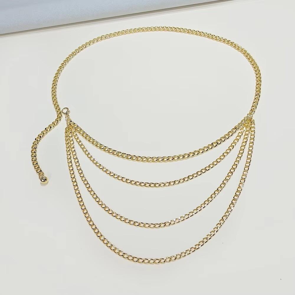 Multi layer Tassle Waist Chain Vintage Hip Hop Waist Chain Trendy Jeans Chain Belt  for Women
