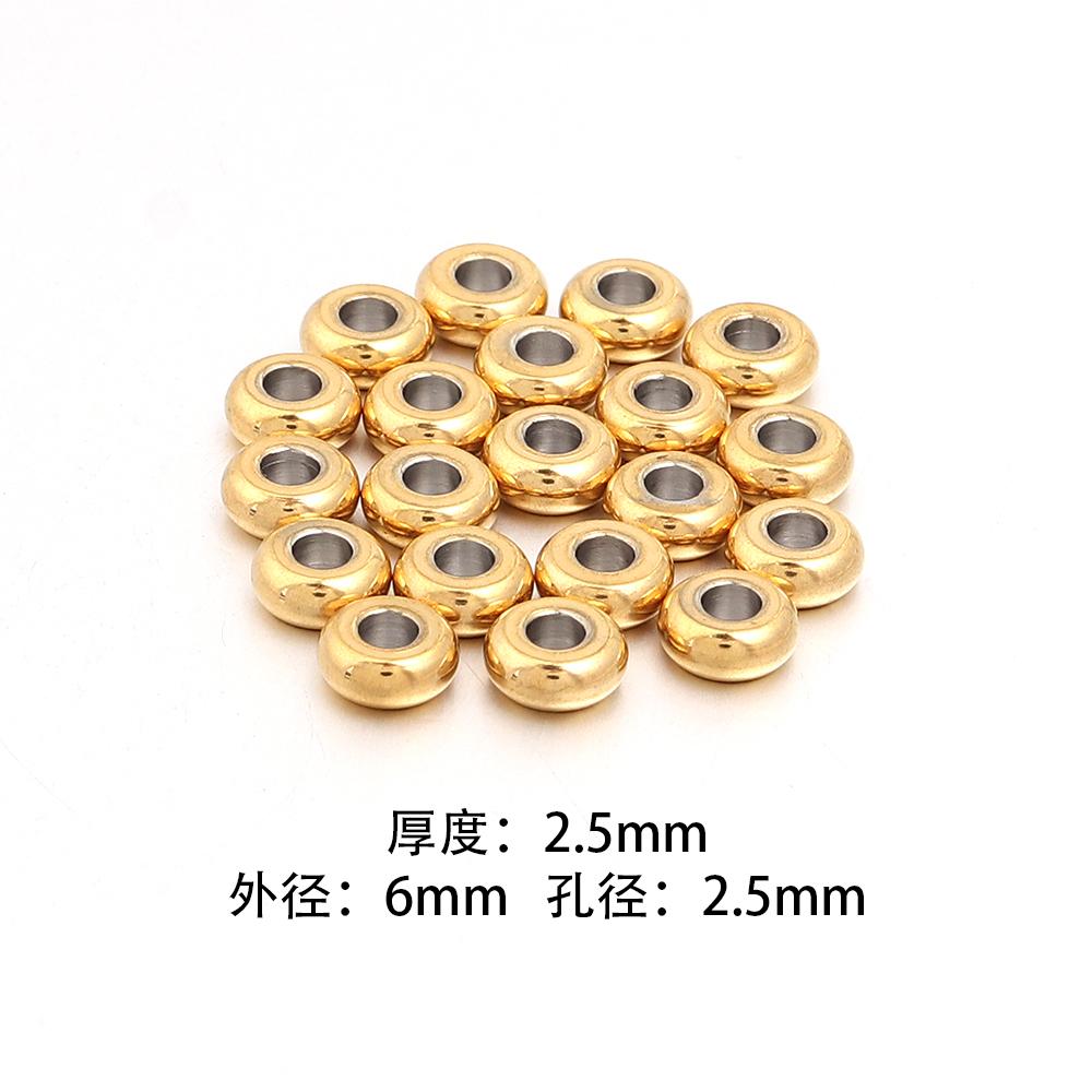 20/50pcs Stainless Steel Spacer Beads Flat Round Loose Wheel Beads For Jewelry Making DIY Charms Bracelet Necklace Accessories