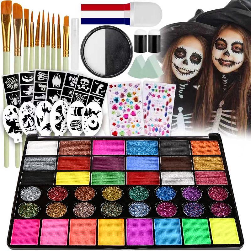 Set di Vernici per il Corpo Idrosolubili da 42 Colori per Pittura Facciale Festiva