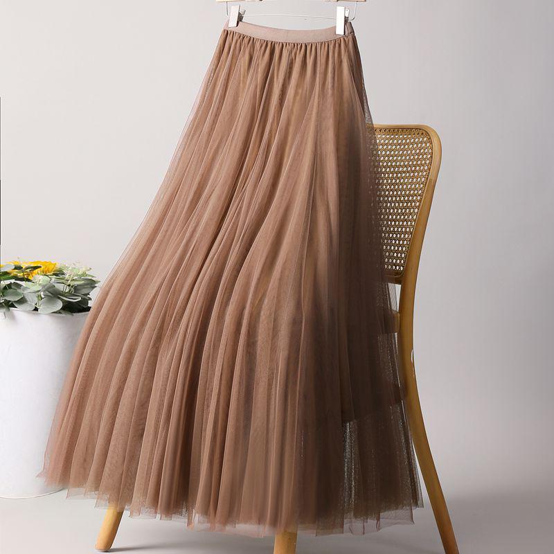 Elegant Mesh Dance Skirt: 720-Degree Flowing Tulle, Slimming Half-Length for Performances