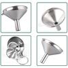 3-Piece Stainless Steel Funnel Set: Wide-Mouth Funnel, Mini Funnel, for Oil, Vinegar, Sake, Spices, Oil Cans, Oil Bottles, Pouring Tools, 3 Sizes, Wid