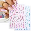 1 Sheet Ultra Thin 3D Geometry Irregular Whirling Wave Cow Decal for Manicure French Style Strip Patterns Nail Line Sticker