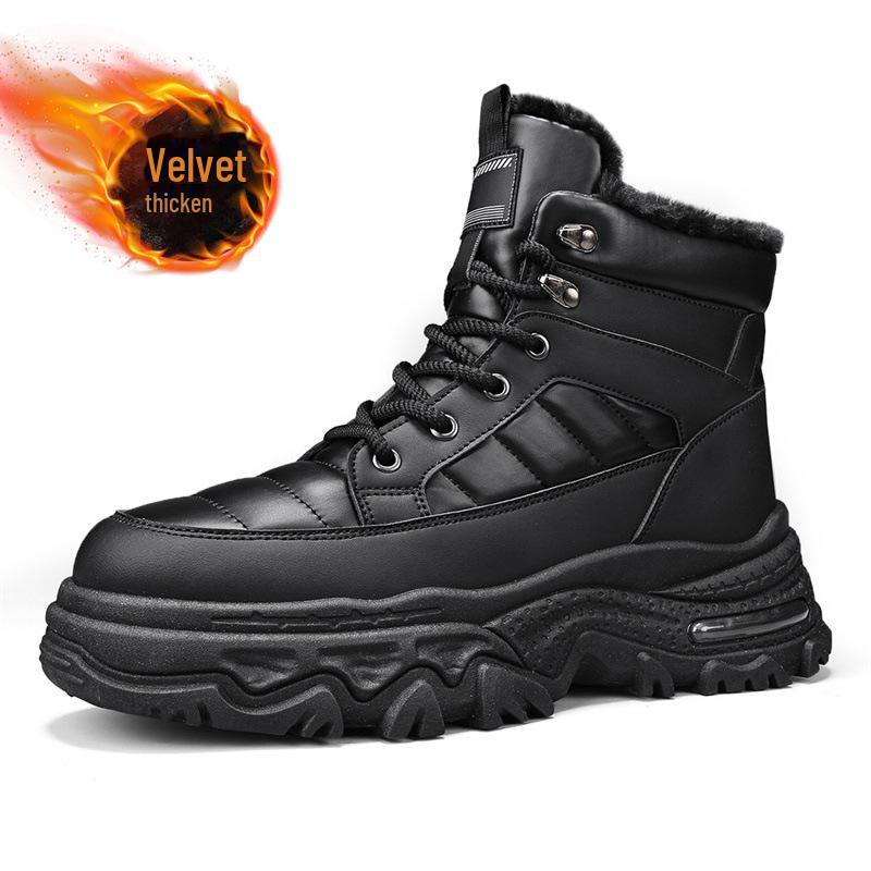 

Мужские зимние ботинки: Thick, Velvet-Lined, Non-Slip, Wear-Resistant, Warm Martin Shoes for Northeast TJ-F9920, Size 44 чёрный