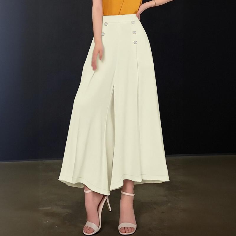 ZANZEA Women Casual Elastic Waist Solid Color Loose Summer Cropped Pants M абрикосовый