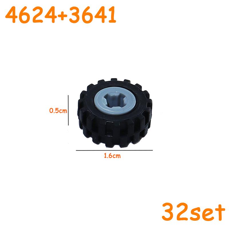 Technical Tire Wheel Car Truck Wheels Hub Block Bricks MOC Motorcycle Tyre Rim Brick Playset 56145 44309 86652 32019 15038 23798