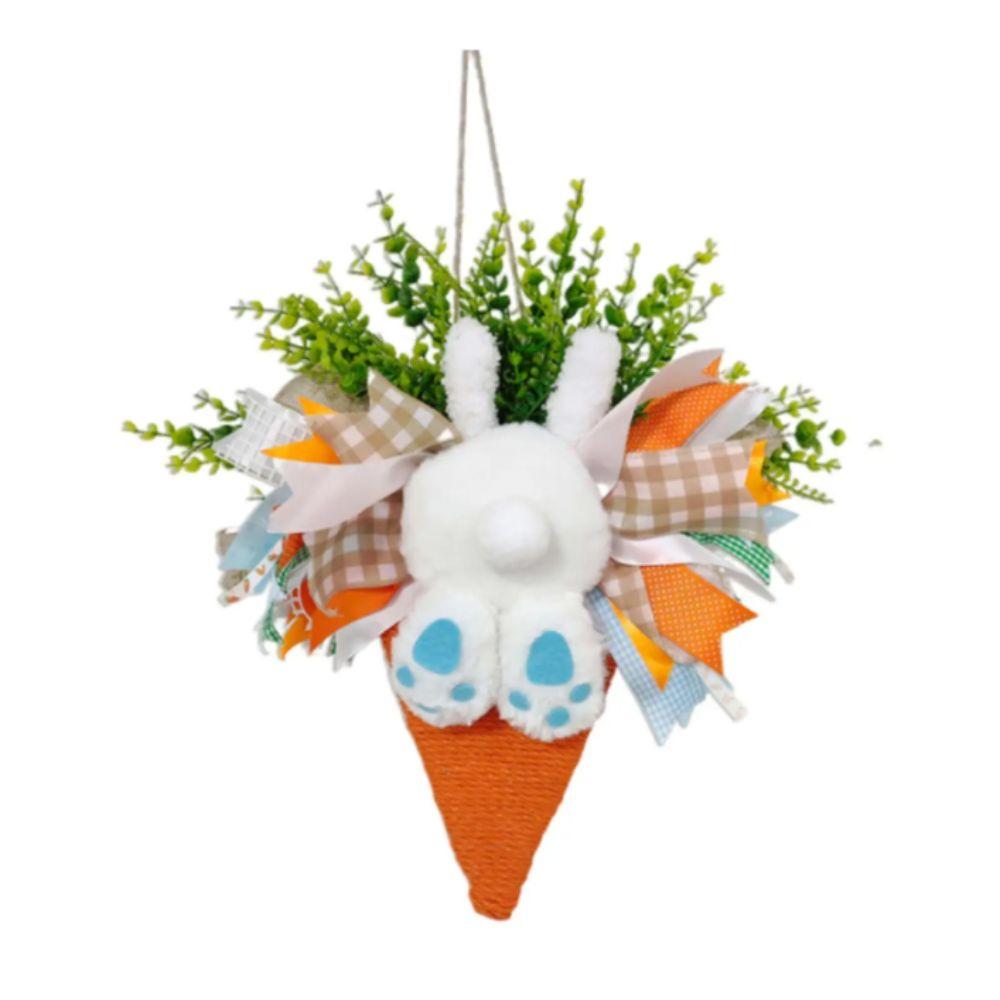 Decorative Style Easter Wreath Artificial Material Bunny Decoration Hanging Garland  Window Display