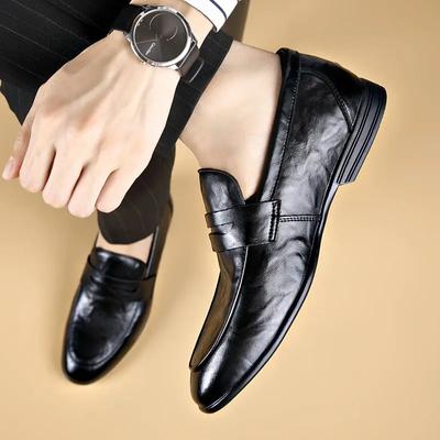 Fashion Social Shoe Male Official Casual Business Men's Formal Shoes Spring Autumn Elegant and Classic Cheap Clearance Footwear 39 Suit