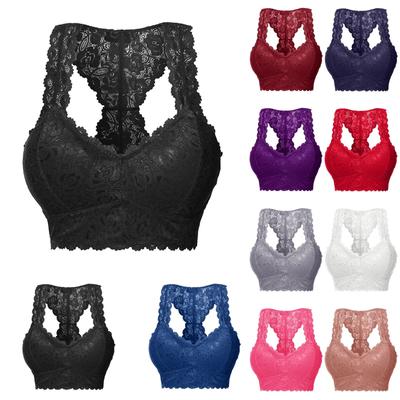 Women Solid Color Vest Crop LaceCamisole Lingerie Sexy V-Neck Underwear