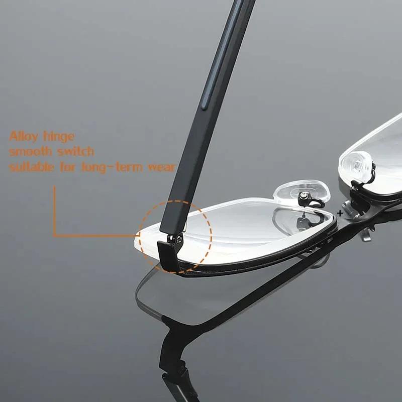 Titanium Alloy Business Reading Glasses Non Spherical 12 Layer Coated Plus Lenses Men Farsighted Eyeglasses +1.0 +2.0 +3.0 +4.0